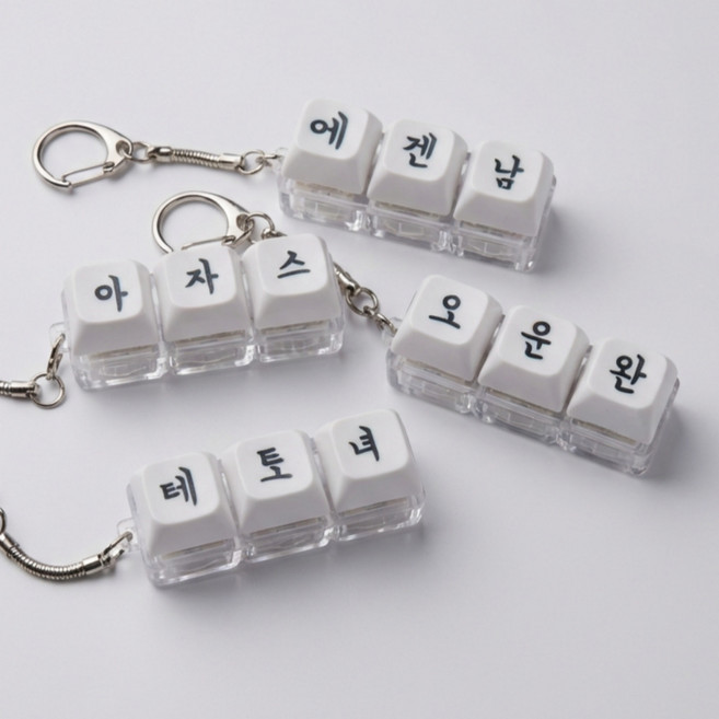 밈 LED 3구 키캡 키링, 1개, LED 3구 키캡 키링 ( 아자스 )