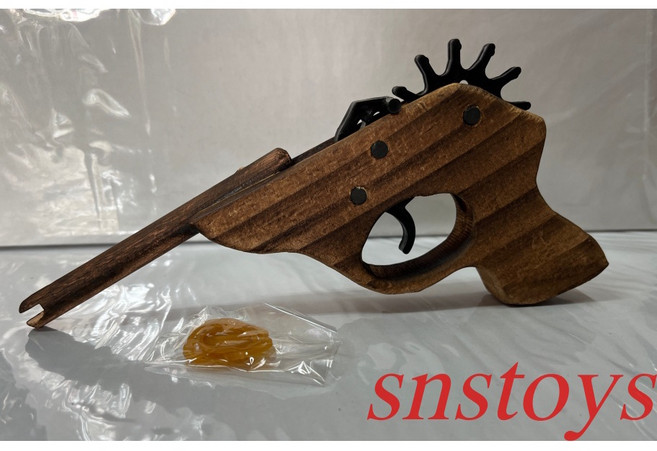 sns 古早味 木製手槍 橡皮圈手槍 懷舊童玩玩具 長寬22x10公分, 1個