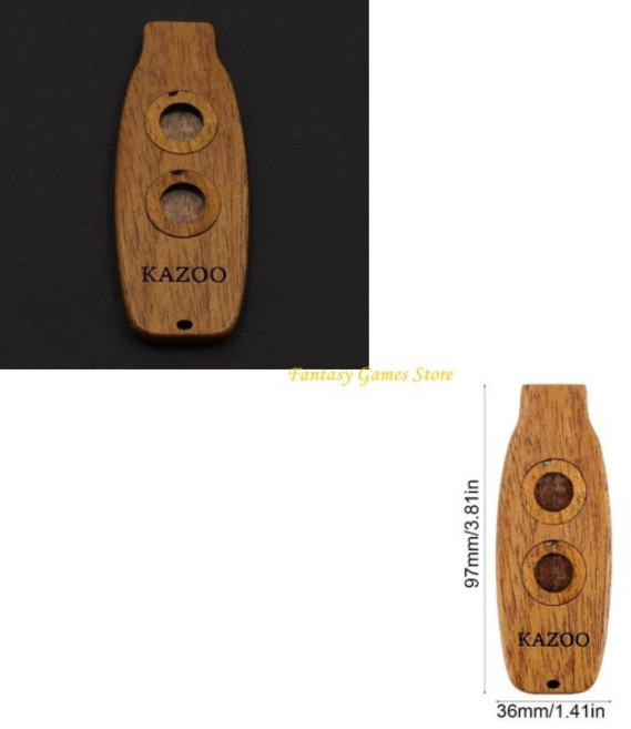 쿠쿠스토어 끈이있는 더블 멤브레인 kazoo 나무 이중 플루트 홀 카주 휴대 악기 쉬운, 01 CHINA