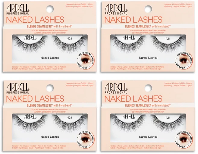 아델 네이키드 속눈썹 내추럴 421 인비지밴드 포함 – 자연 Ardell Naked Lashes Natural 421 with Invisiband – Natural False Ey, 4 Count (Pack of 1), 1개 - 쿠팡