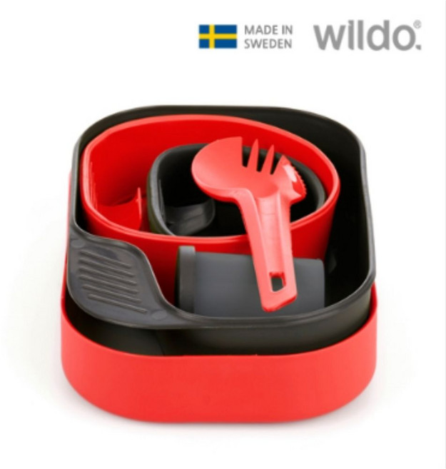 윌도 캠핑용 식기 세트, 레드, 1세트