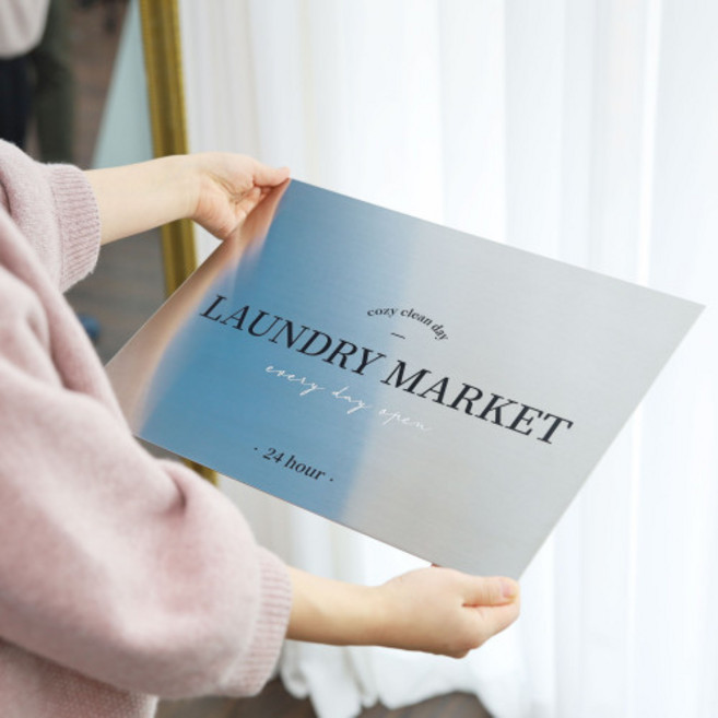 미니멀사인 스테인리스 미니간판 카페현판 회사간판 제작 문패 실외, 02 스텐 헤어라인 실버, 20x15cm