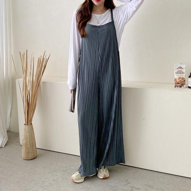 빅걸스토리 여성 루즈핏 와이드팬츠 캐주얼 밴딩 점프 슈트