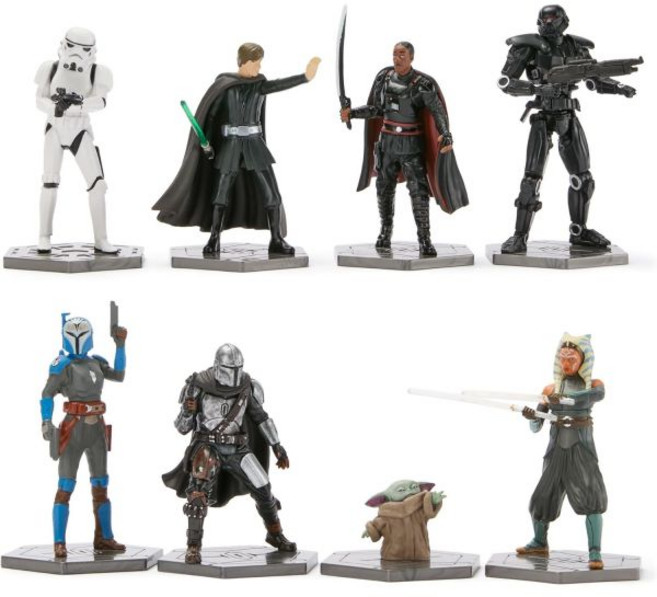 디즈니 스토어 공식 토이 스토리 피규어 세트 - 버즈 라이트이어 우디 제시 등 경치 좋은 배경을 가진 더블 레이어 박스에 완전히 조각된 8종, The Mandalorian