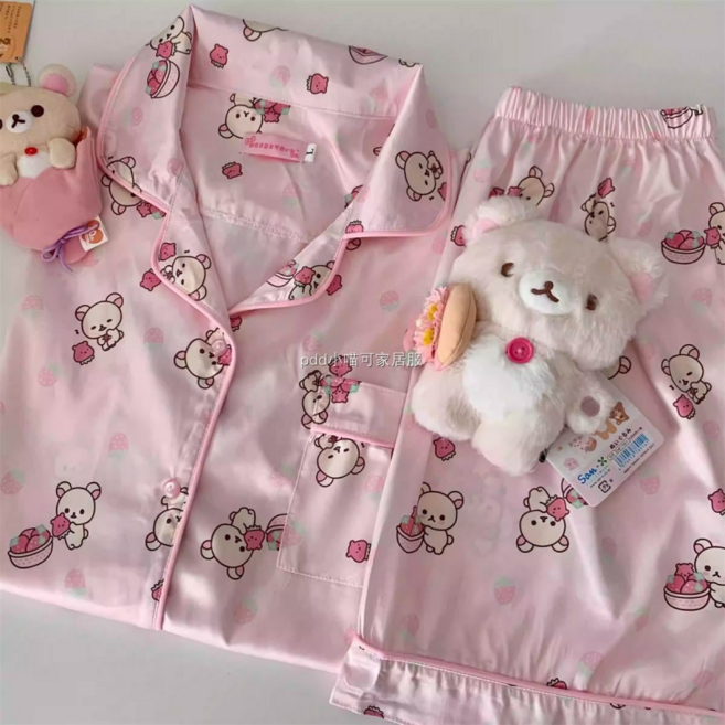 다이슝 캐릭터 리락쿠마 파자마 세트 반팔 반바지 편한 홈웨어 외출착용