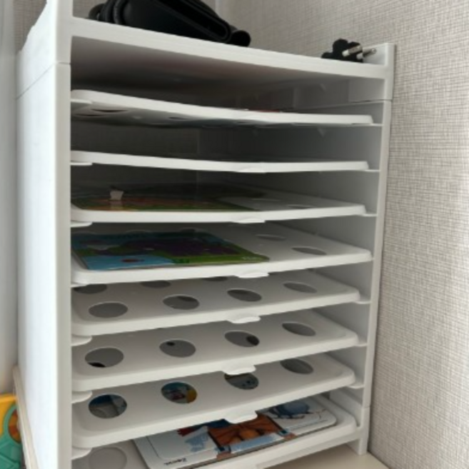 위즈홈 오슬러 슬라이딩 옷정리 트레이 1단, 화이트 색, 3개