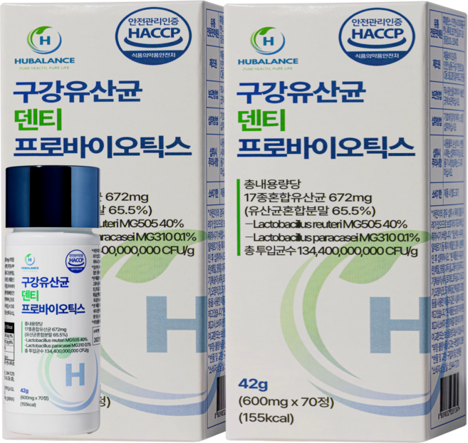 휴발란스 국내특허 구강유산균m18 덴티프로바이오틱스 잇몸, 2개, 70정