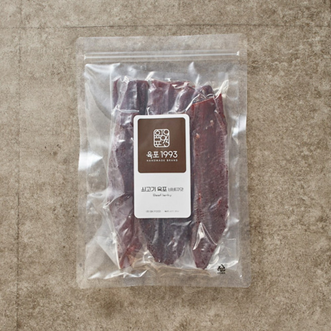 포천수제 쇠고기육포(매운맛/순한맛/바베큐맛) 300g, 바베큐맛쇠고기육포(300g), 1개