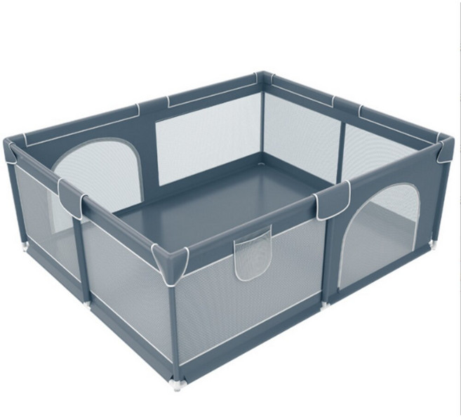 兒童遊戲圍欄，升級二代加厚，檢驗合格，附收納袋, 升級款-尊爵灰,180*200cm送收納袋拉環*3