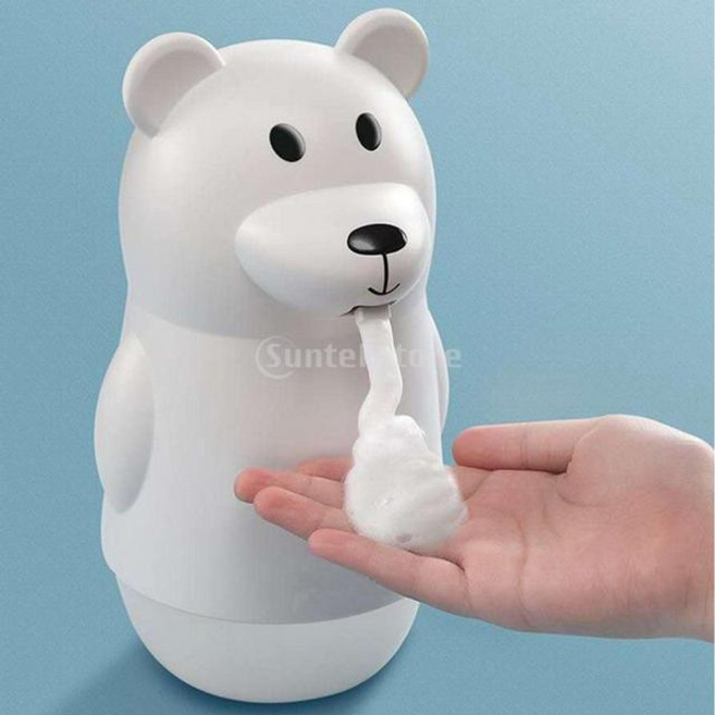 욕실 자동 비누 디스펜서 터치리스 손 세척기 소독제 센서 usb 충전 적외선 거품 핸드 액체, 흰색 300ml, 1개