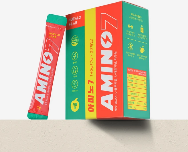 누알로+랩 아미노세븐 아미노산 BCAA 스포츠보충제 20개입, 20개, 7g - 쿠팡