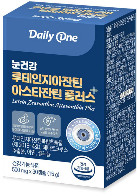 데일리원 눈건강 루테인 지아잔틴 아스타잔틴 플러스, 30정, 1개