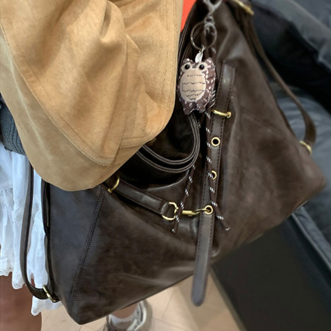 B&C.Room 멜란지 빈티지 여성 백팩 대용량 여성 토트백 스트링백팩 출퇴근용 가방 여성 핸드백 여성가방 책가방 선물