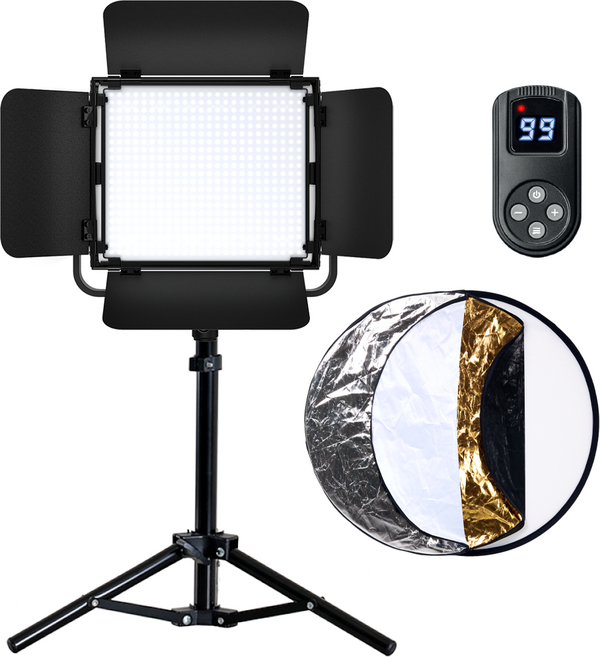 알파믹 지속광 조명 테이블 스탠드 반사판 세트 유튜브 방송 촬영 장비, PL600BML, 1개