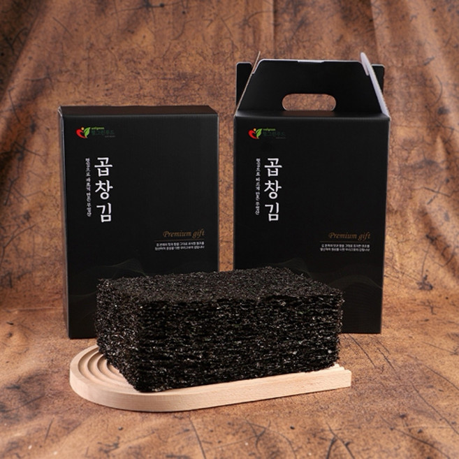 [유명산지] 신안 명품 프리미엄 맛있고 바삭한 곱창김 선물세트 100장, 1박스