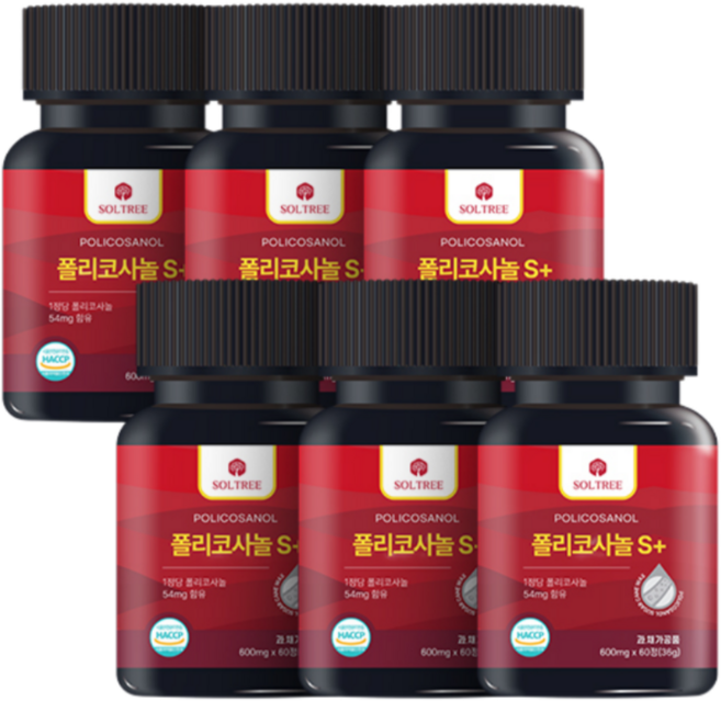 폴리코사놀 S플러스 54mg 솔트리 정품 Soltree, 6개, 60정