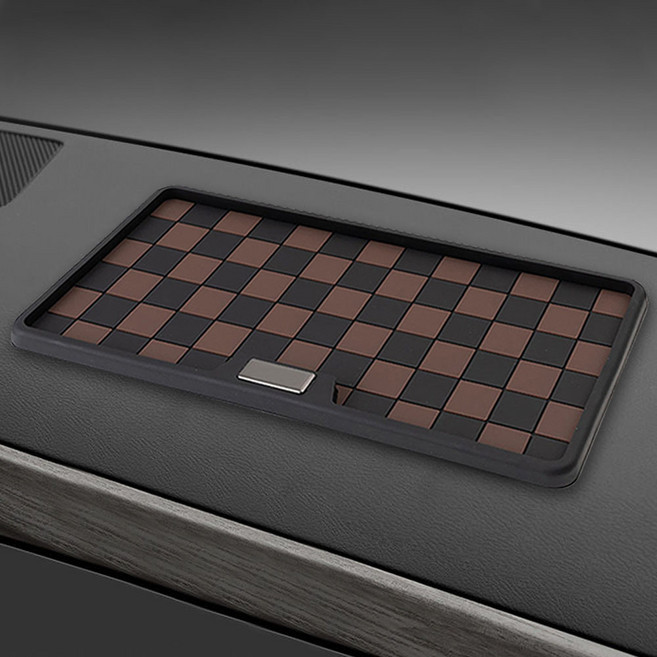 고급스런 체크 무늬 차량용 논슬립 미끄럼 방지 패드, 커버형 레드, 1개