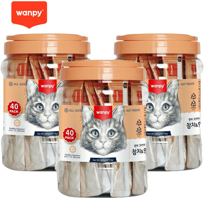 완피 크리미 퓨레 참치와 연어 120P 고양이 간식, 120개, 14g, 참치+연어