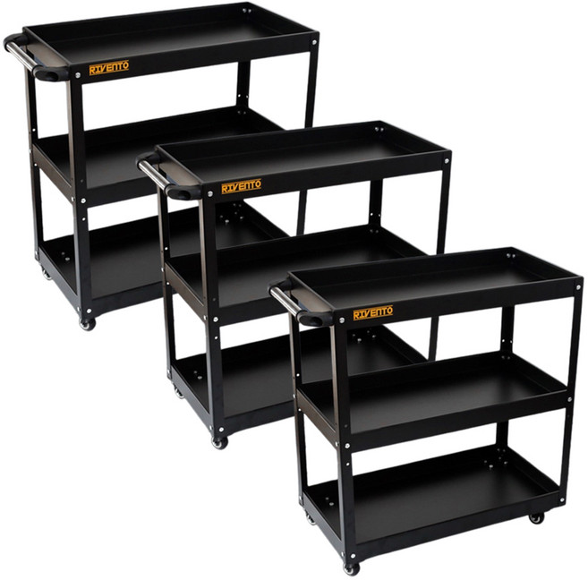 리벤토 3단 이동식 공구함 3개 MTB-720S 공구다이 부품함 걸이대 정리 부속 작업대 정비용 공구대