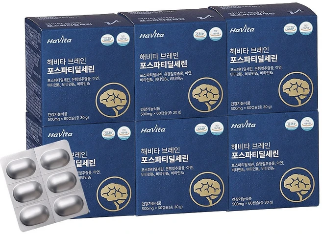 엔씨네이처 해비타 브레인 포스파티딜세린 인지력저하 치매예방 뇌영양제 6개월분, 60정, 6박스 - 쿠팡
