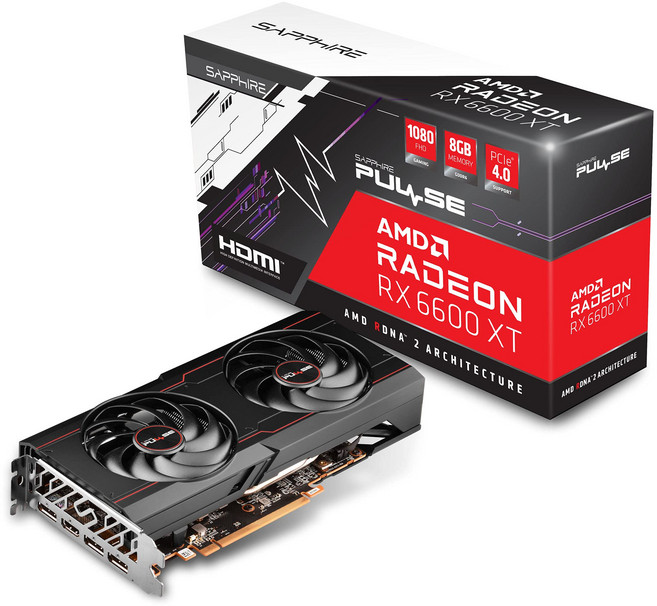 Sapphire PULSE Radeon RX 6600 XT GAMING OC 8G 그래픽 보드 11309-03-20G VD7833
