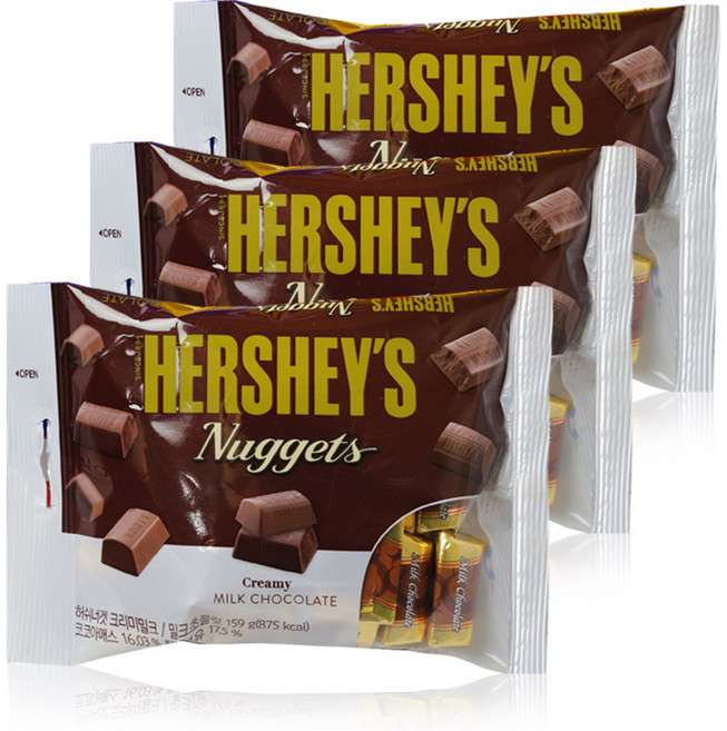 허쉬초콜릿 너겟 크리미밀크, 159g, 3개