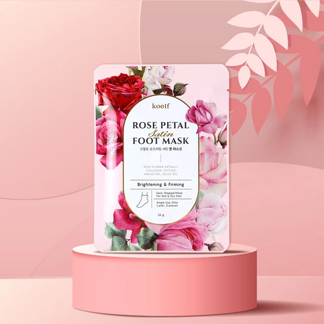 코엘프 로즈페탈 새틴 풋 마스크 16g, 1개, 2개입 - 쿠팡