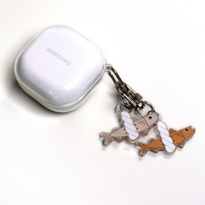 차량용 액막이 명태 북어 키링 차량용 신차구입 새차고사 집들이 선물, 액막이명태 키링 - 황갈색, 1개