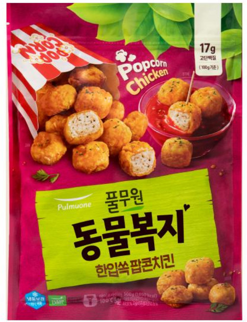 풀무원식품 동물복지 한입쏙팝콘치킨, 3개, 500g