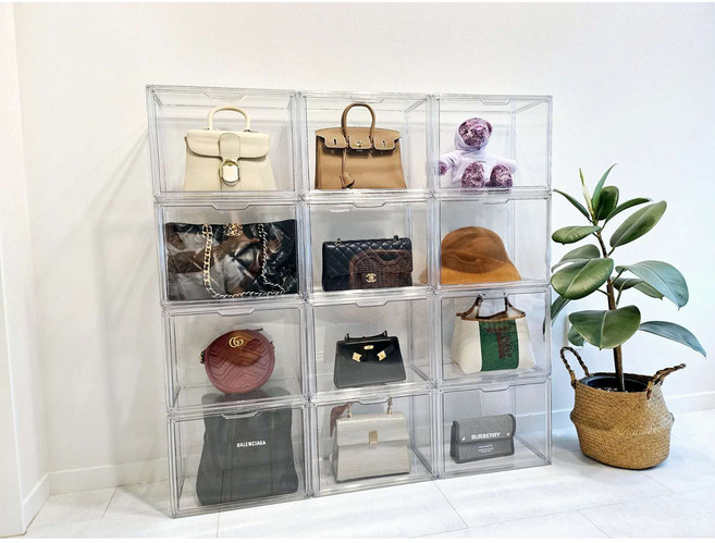 특대형 명품 신발 가방보관함 투명 아크릴 가방정리함 40*25*30cm, 6개, 투명40*25*30cm