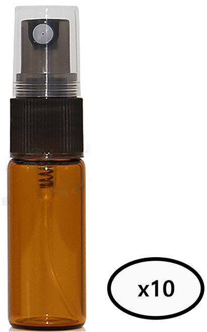 모든유통 5ml 갈색 유리 향수 스프레이 미니 샘플 공병 10개 묶음