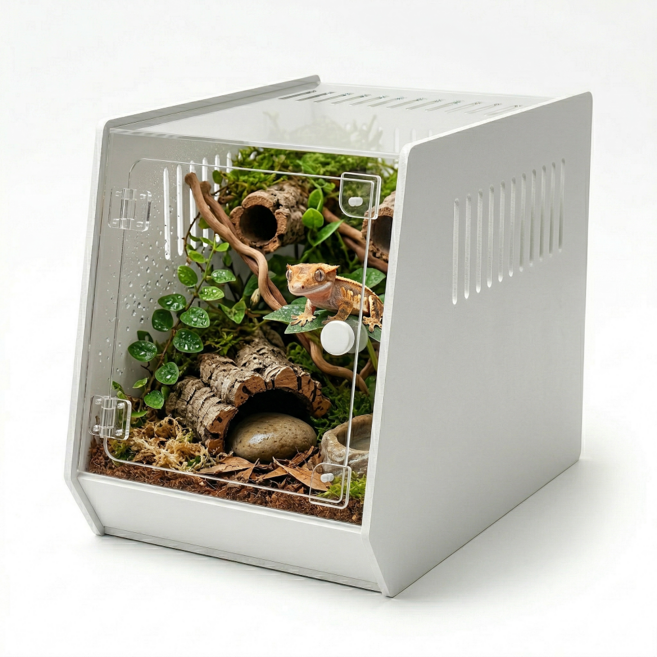 NRC 적재형에어슬릿 아크릴포맥스사육장 19X28X26cm, 1개, 화이트