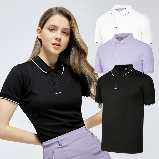 유니/맵시 자가드 배색 반팔 티셔츠/카라 남녀 공용 여름 티셔츠 쿨링셔츠 작업복 회사근무복 현장복 단체복