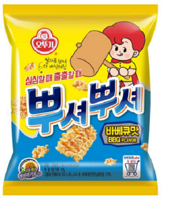 오뚜기 뿌셔뿌셔 바베큐맛 90g, 41개