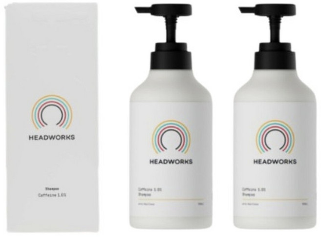 2개 헤드웍스 지성용 카페인샴푸 탈모케어, 500ml
