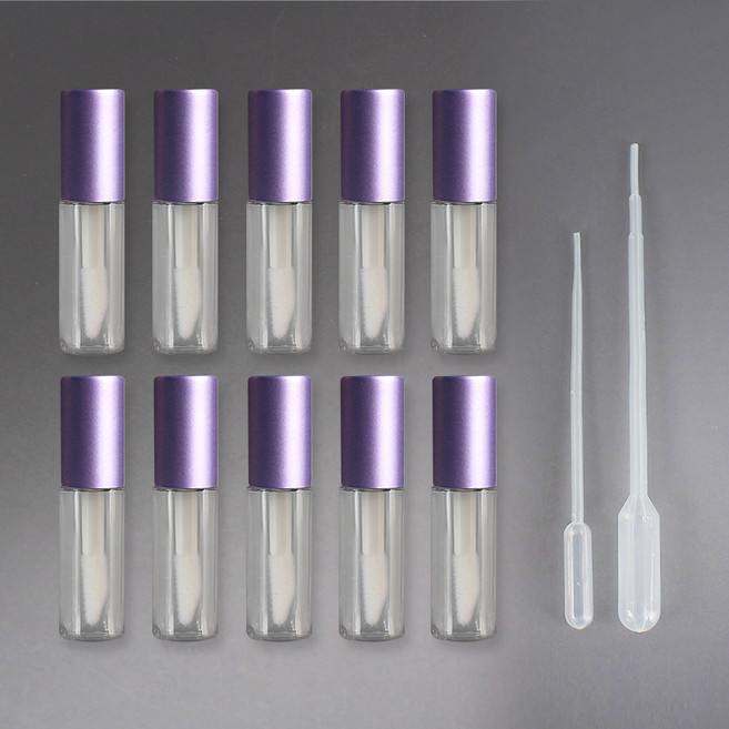 포포라운지 립글로즈 용기 틴트 소분 공병 화장품 소분 샘플통 1.2ml, 10개, 퍼플 1.2ml