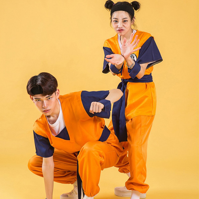 반티킹 오렌지 무도복 반티 초싸이언 체육 대회 닌자 드래곤볼 할로윈 코스튬 졸업사진