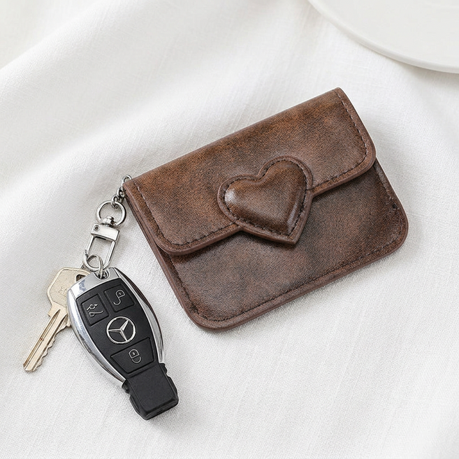 컬러인베리 키체인 미니 하트 카드지갑
