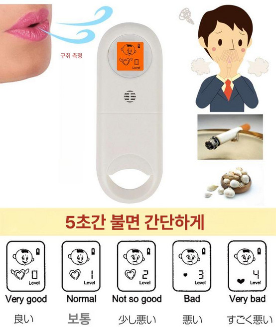 구취 입냄새 테스트기측정기 1개 하수구 악취 진단, 화이트, 1개입