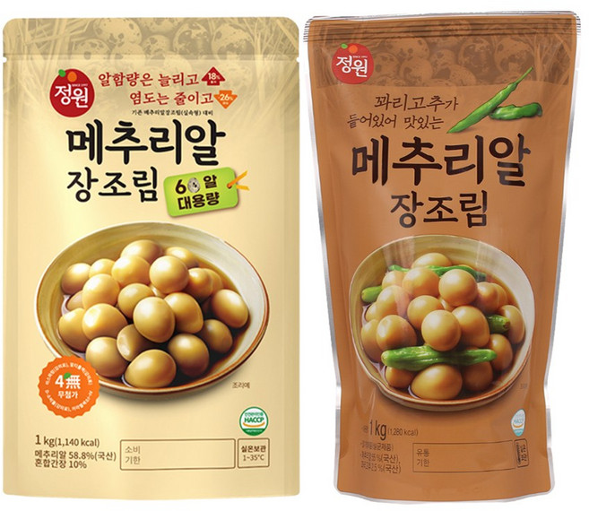 정원 메추리알 장조림 60알 + 꽈리고추 메추리알 장조림, 1개, 2kg