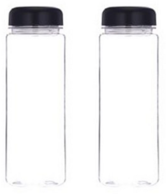 위드컴퍼니 마이보틀 무지 페트, 블랙, 500ml, 2개