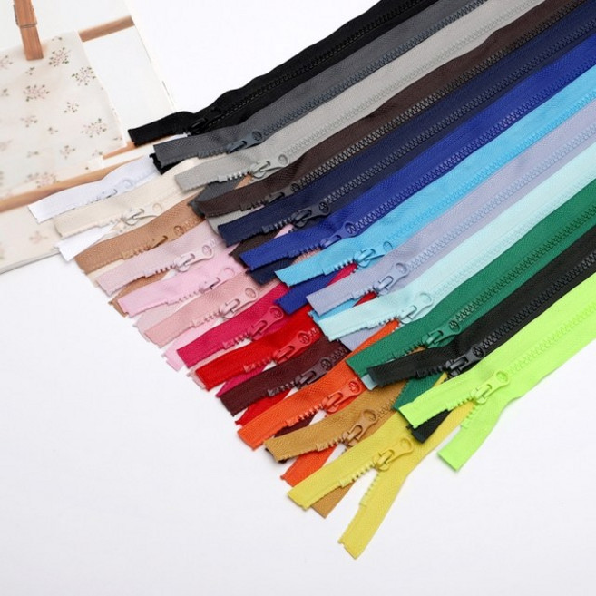 짱패브릭 60cm 5호 컬러풀 오픈형 비슬론 점퍼지퍼, 블랙, 1개