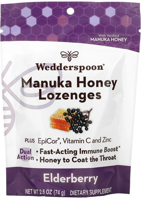 Wedderspoon 마누카 꿀 사탕 정제 엘더베리 74g(2.6oz), Wedderspoon마누카꿀사탕정제엘더베리74g26oz, 74g, 1개 - 쿠팡