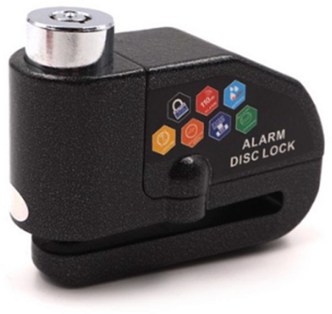 삼에스 진동감지 자전거 도난방지 자물쇠, 블랙, 1개