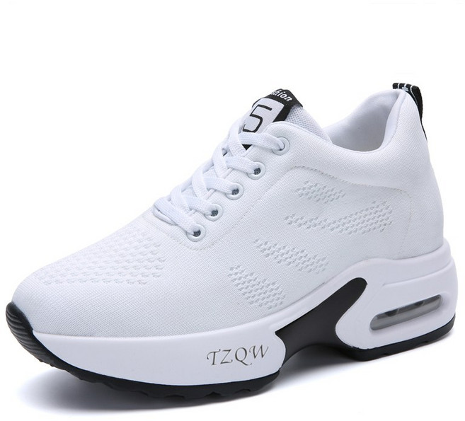 TZQW 여성 키높이 운동화 9cm 여자 메쉬 런닝화 여성운동화