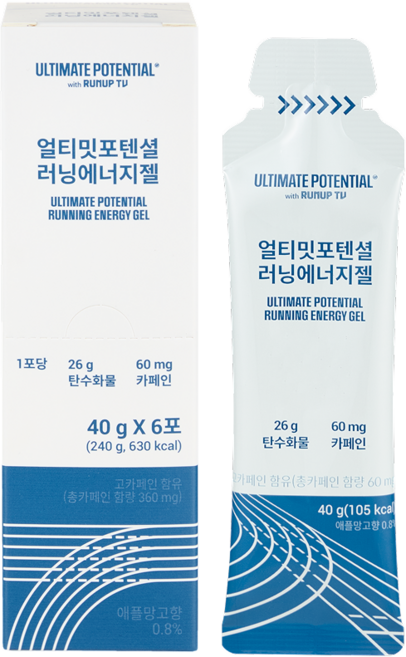 얼티밋포텐셜 러닝에너지젤 탄수화물 팔라티노스 카페인 러닝 마라톤 파워젤(40g/6포), 6개, 40g