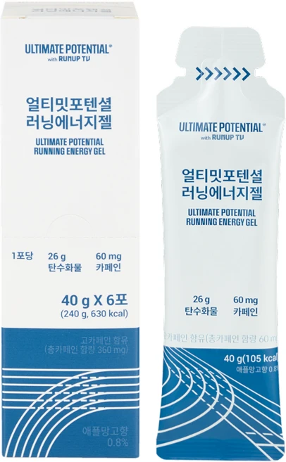 얼티밋포텐셜 러닝에너지젤 탄수화물 팔라티노스 카페인 러닝 마라톤 파워젤(40g/6포), 6개, 40g - 쿠팡