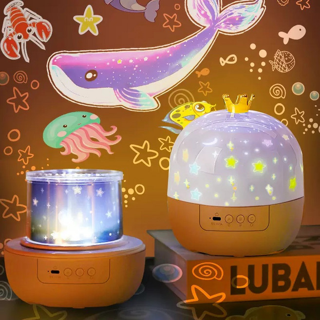 皇冠投影燈 夢幻星空燈 房間氣氛燈, 皇冠投影燈 插電 送15套燈片, 白色