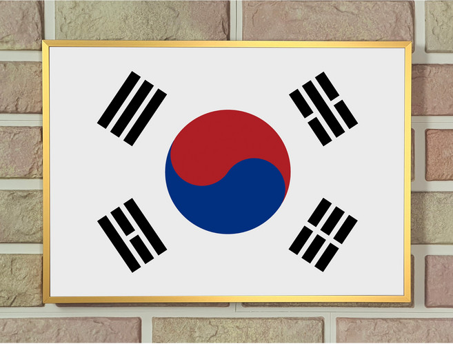 메탈 슬림 알루미늄 액자 태극기 만국기 세계국기 주문제작 A3 400*600 사이즈, 검정색