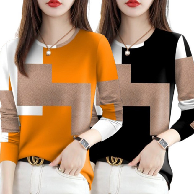 오스틱니 (완전 편한) 85kg까지 빅사이즈 1+1 2026 여성 봄가을 라운드넥 날씬해 보이는 캐주얼 디자인 감성 외출용 겨울 긴팔 세트